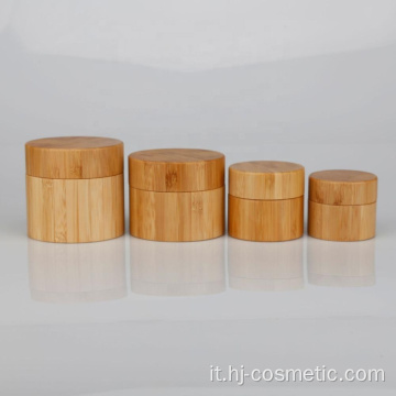 all&#39;ingrosso contenitori cosmetici per il viso utilizzare 15g 30g 50g vasetti di bambù da 100 g con interno PP